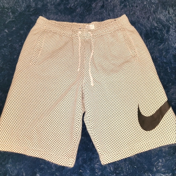 Nike Other - Mens nike white/black polkadot sweatshorts with black swoosh size large